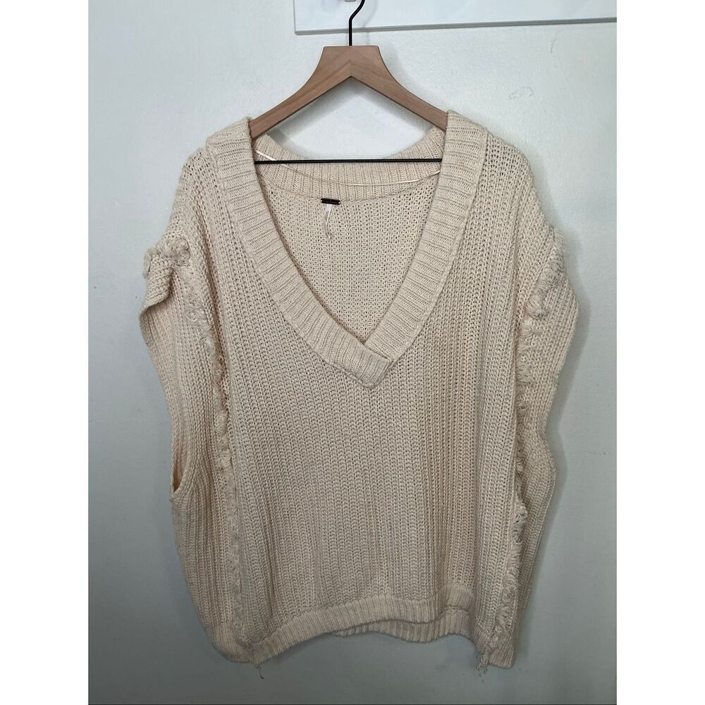 Free People Oversized Sweater Vest | Cream in Medium